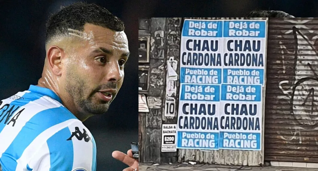 "Deja de robar": con carteles, hinchas de Racing pidieron la salida de Edwin Cardona