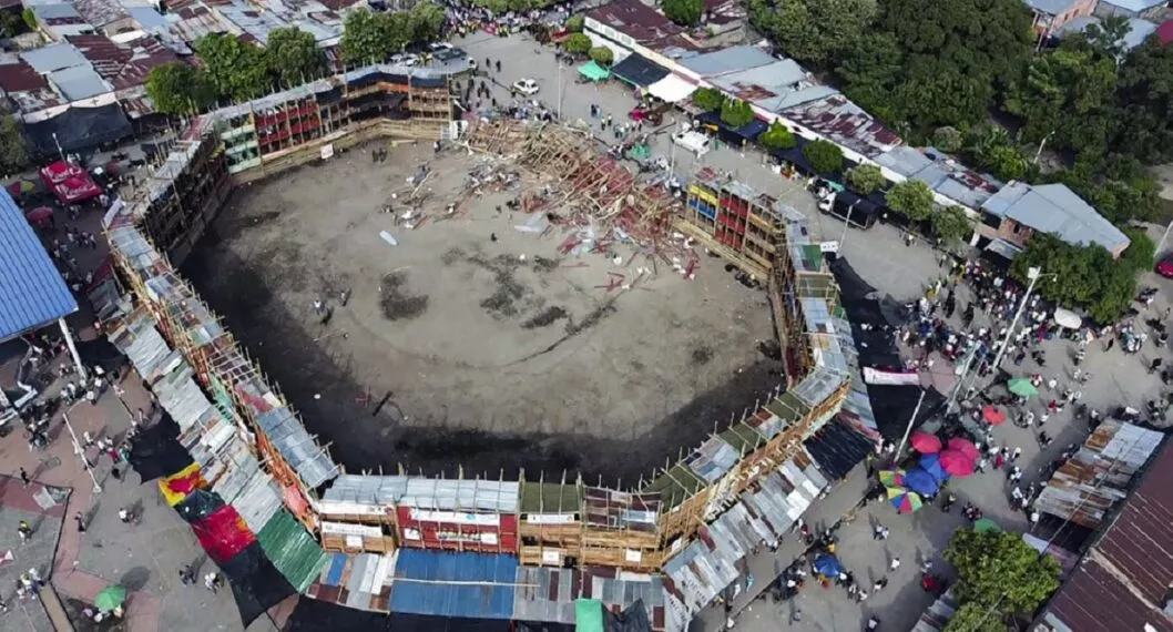 Imagen aérea de la tragedia en El Espinal. 