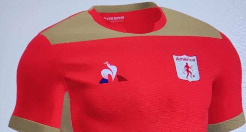 Imagen de la nueva ropa que tendría América de Cali con Le Coq Sportif, marca francesa