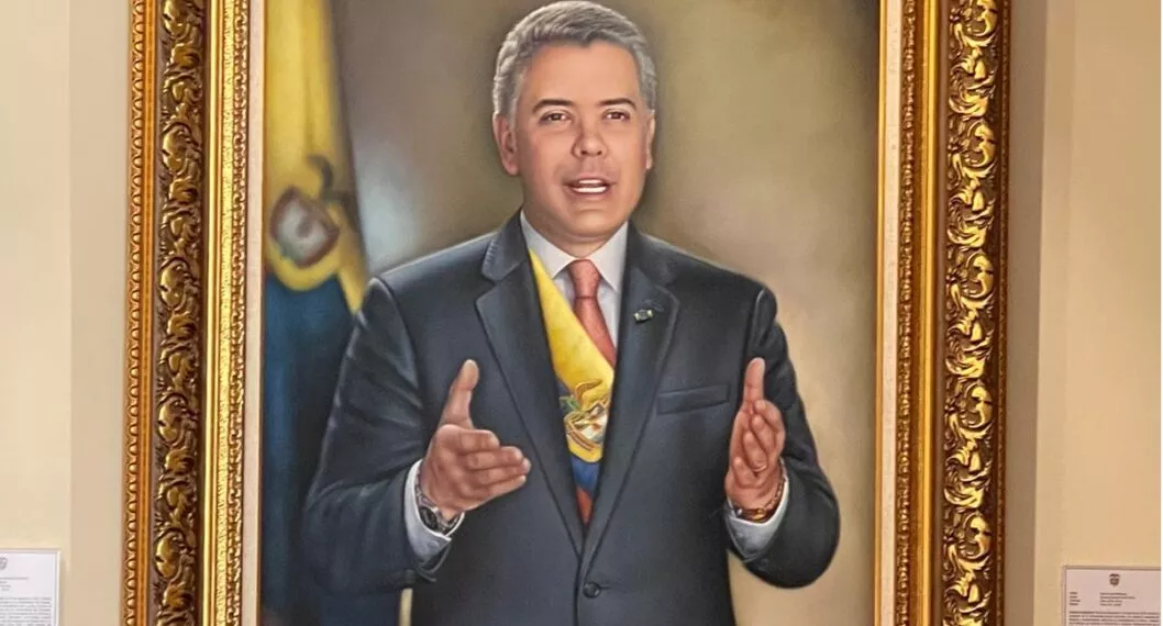 El retrato del presidente Iván Duque en el Palacio de Nariño.