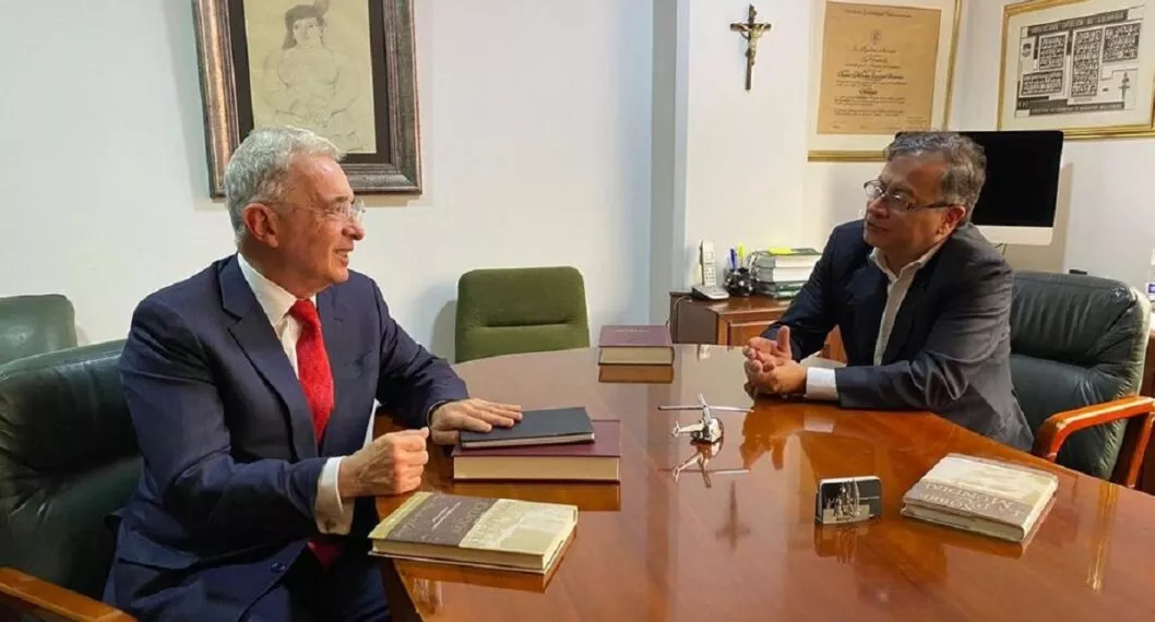 La reunión entre Gustavo Petro y Álvaro Uribe, este miércoles 29 de junio del 2022.