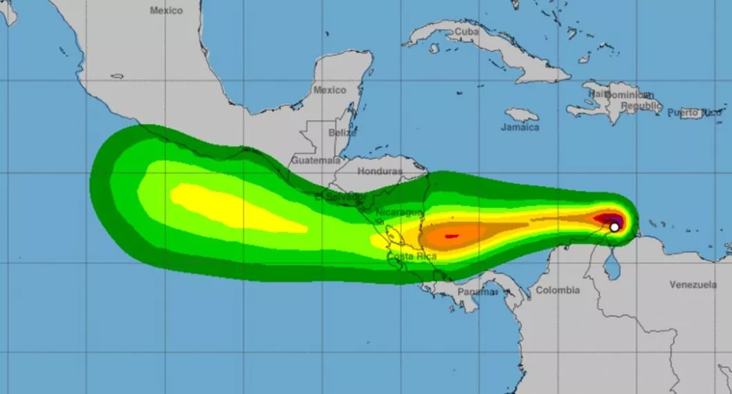 Imagen de trayectoria del ciclón tropical Dos