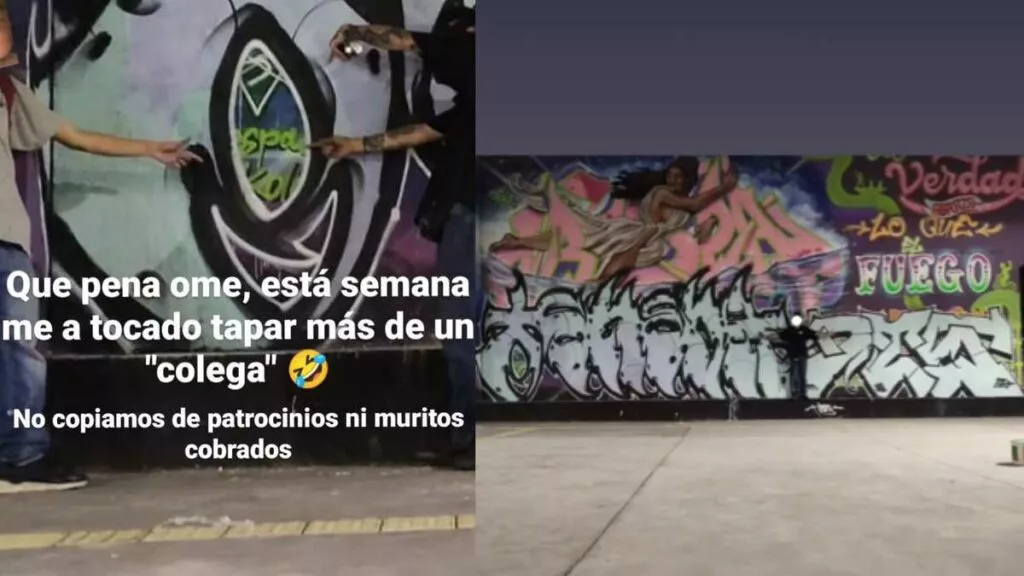 Vandalización de mural en Medellín. Cortesía de 'La Crespa'