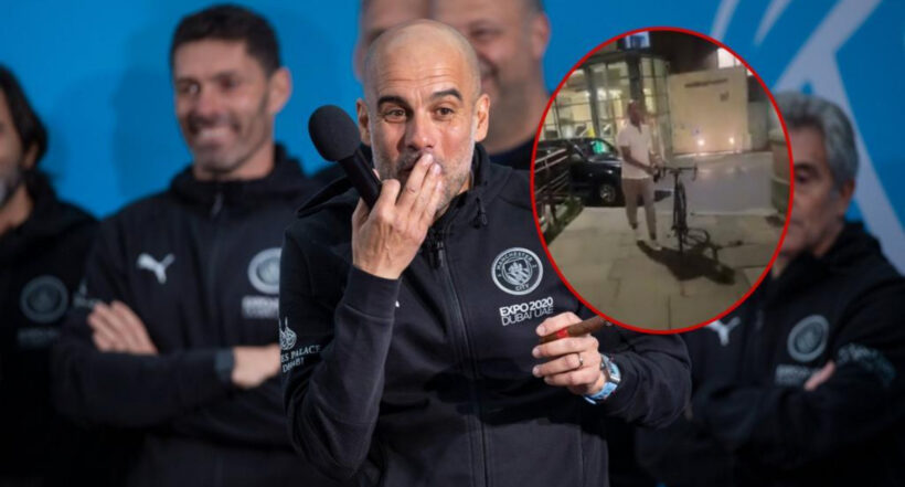 Pep Guardiola, a propósito del susto que tuvo en Manchester con su bicicleta.