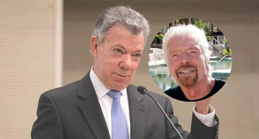 Fotos de Juan Manuel Santos y Richard Branson, en nota de Juan Manuel Santos a Richard Branson le dio llamativo regalo en qué consiste.