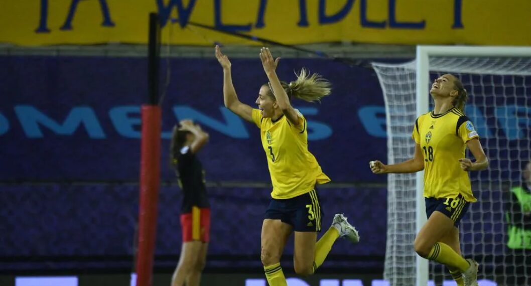 Imagen de las jugadoras de la Eurocopa Femenina, ya que Suecia eliminó a Bélgica y pasó a semifinales
