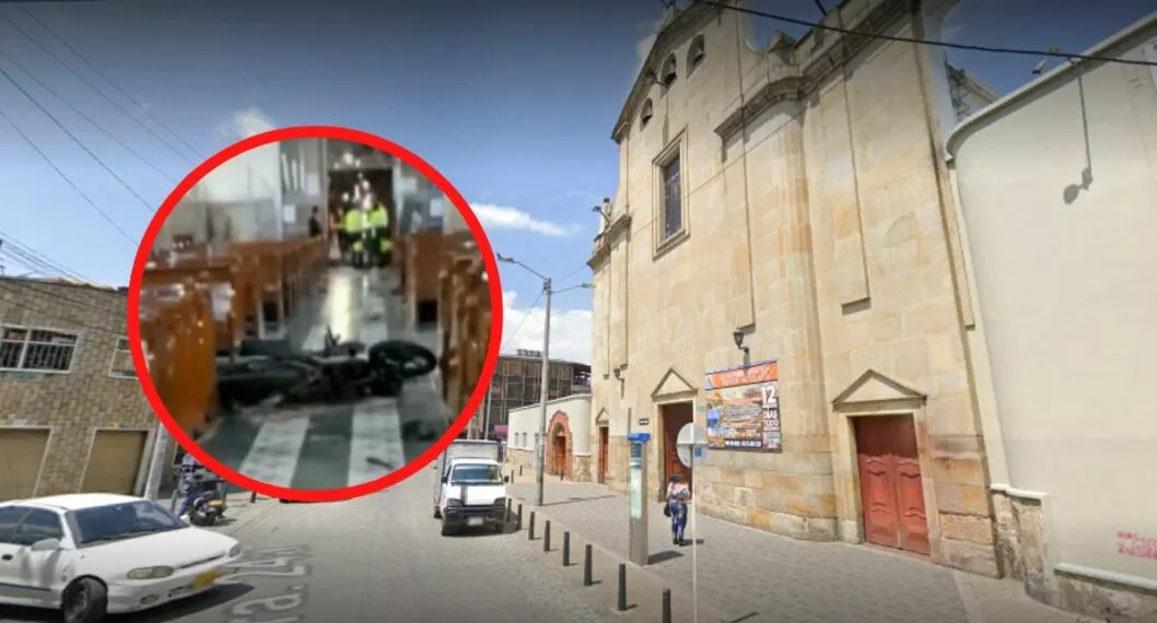 Un motociclista aceleró en vez de frenar y fue dar contra la puerta de la iglesia de La Valvanera, ubicada en el barrio Restrepo, sur de Bogotá.