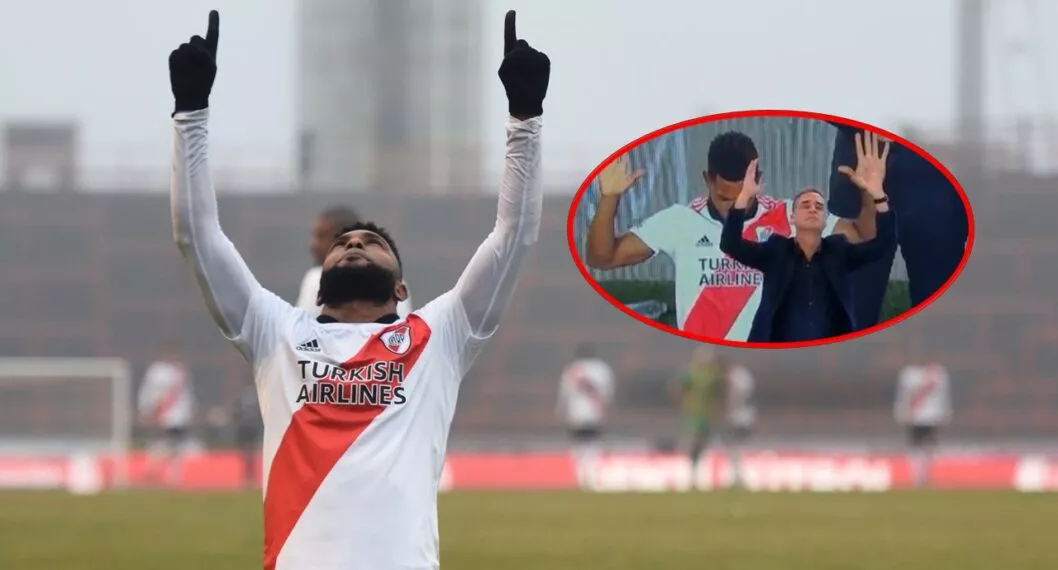 Miguel Ángel Borja en River Plate: periodista se burla y lo critica por rezar antes de jugar.