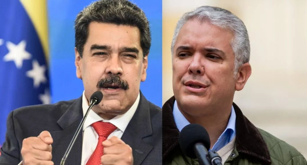 El líder del regimen venezolano Nicolás Maduro y el presidente de Colombia Iván Duque.