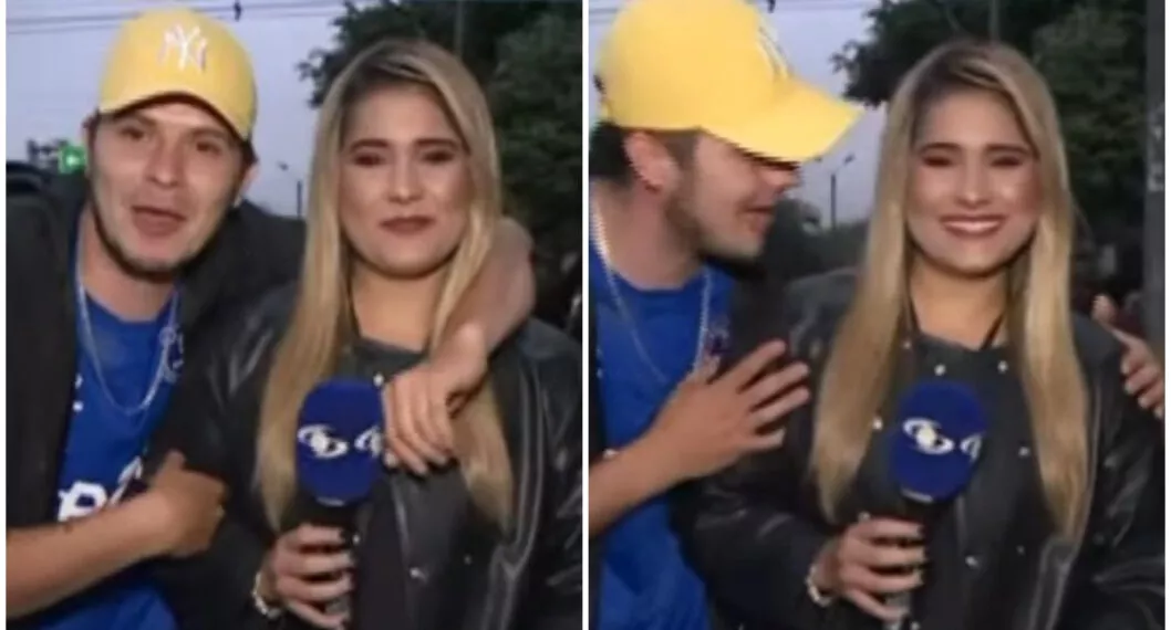 Periodista de Noticias Caracol fue besada por seguidor de Darío Gómez en Medellín.