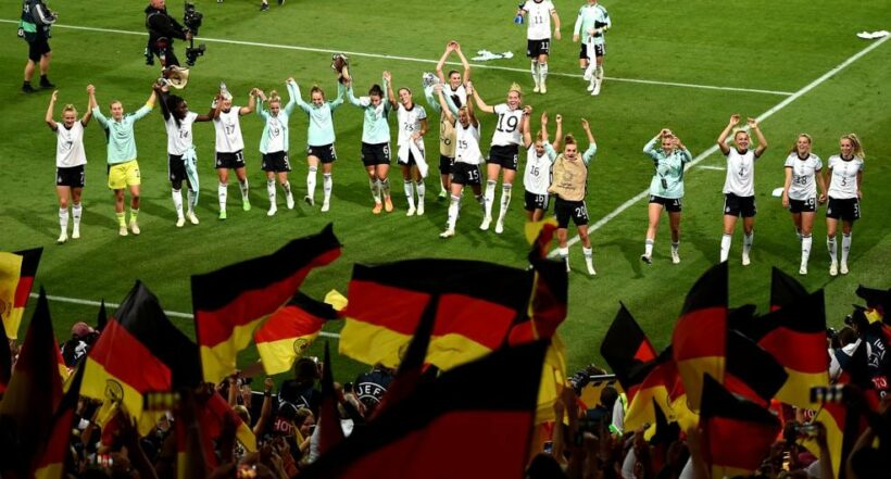 Imagen de las jugadoras de la Eurocopa Femenina 2022, ya que Alemania venció a Francia y enfrentará a Inglaterra