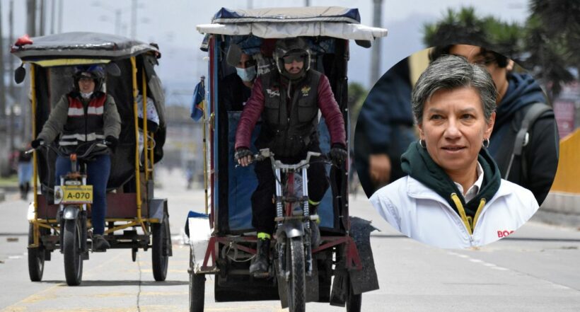 Claudia López aclaró que los bicitaxis no deben salir de circulación porque cumplen las normas de Tránsito, contrario a lo que está pasando con los mototaxis. 