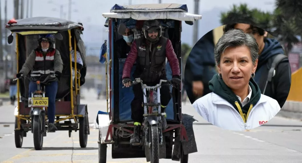 Claudia López aclaró que los bicitaxis no deben salir de circulación porque cumplen las normas de Tránsito, contrario a lo que está pasando con los mototaxis. 
