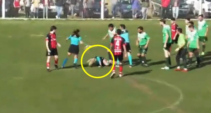 Agresión a árbitra en Argentina: jugador le pegó y pateó; fue suspendido de por vida.