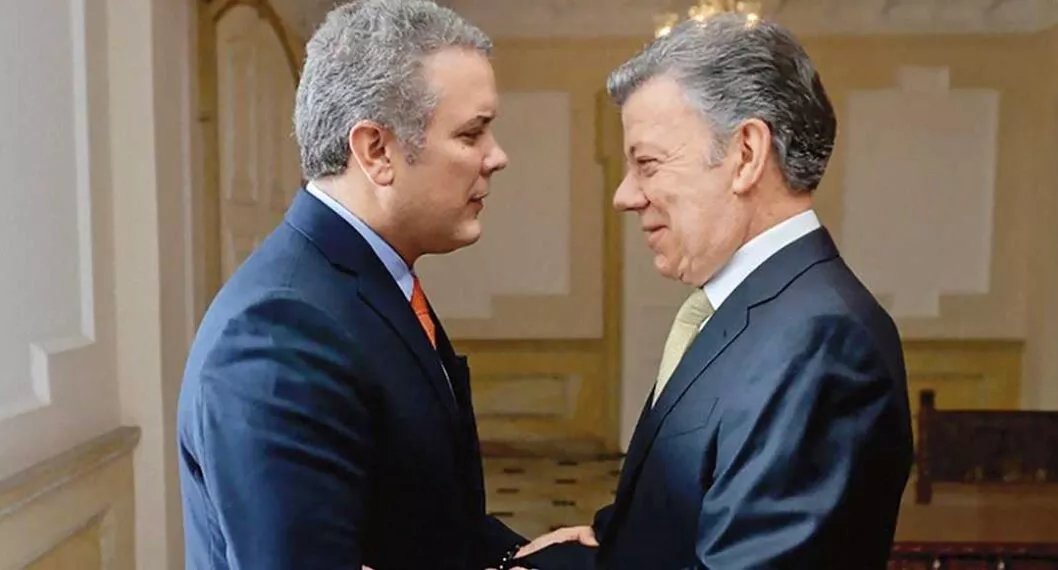 Juan Manuel Santos e Iván Duque,. 