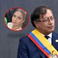 Famosos que asistieron a la posesión de Gustavo Petro hoy: Adriana Lucía y Poncho Zuleta.