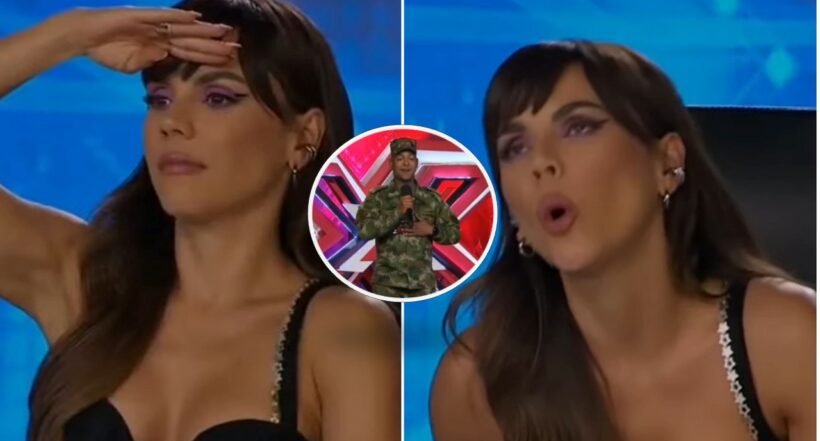 Soldado que ganó el Factor X (Heyner Usprung) le gustó mucho a Carolina Gaitán, que hizo caras