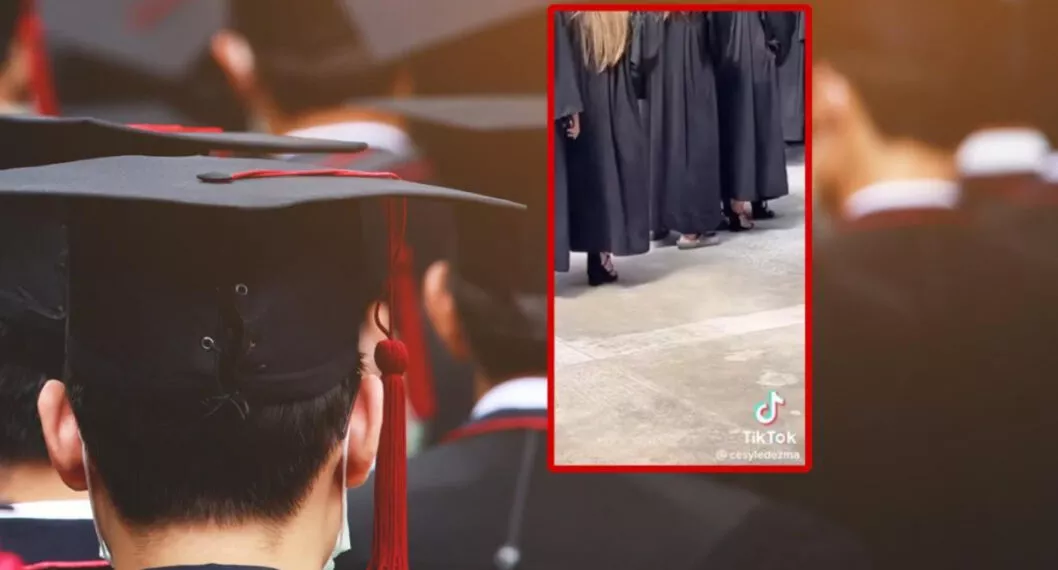 Imagen del joven que fue en Crocs a su graduación y es viral.