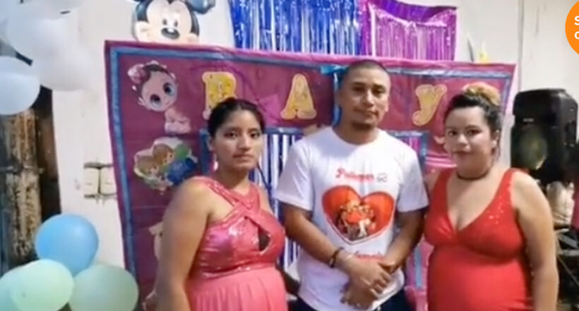 Imagen del hombre que celebra el ‘baby shower’ de sus dos esposas en la misma fiesta
