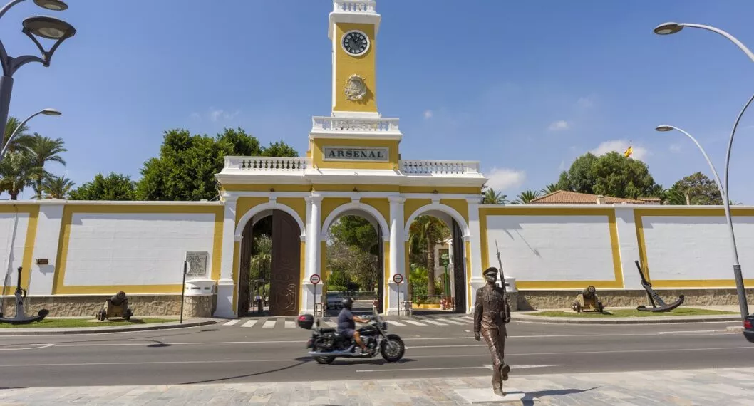 Entrance to the Spanish Naval Base in the city of Cartagena. (Photo by: Craig Joiner/Loop Images/Universal Images Group via Getty Images)