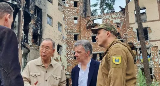 Juan Manuel Santos en Ucrania para los diálogos de paz allá