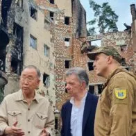 Juan Manuel Santos en Ucrania para los diálogos de paz allá