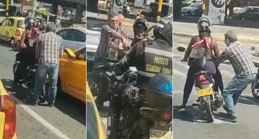 Fotos de la escena que protagonizó una mujer en Cali con un taxista.