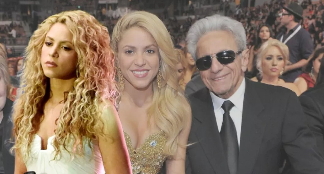 Shakira sola y con su papá William Mebarak, quien le dio 10 hermanos a la cantante y uno murió (fotomontaje Pulzo.