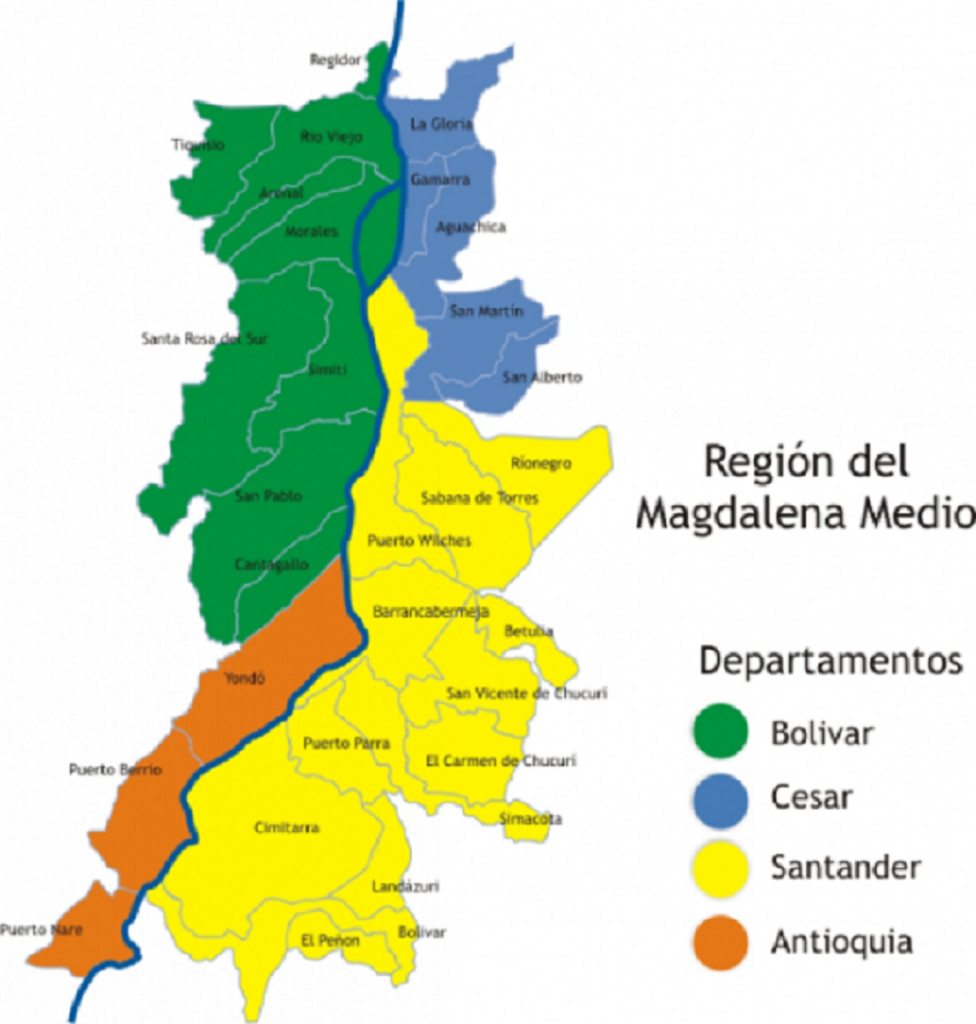 Región 'Magdalena Medio'. Foto: página web rebelion.org.