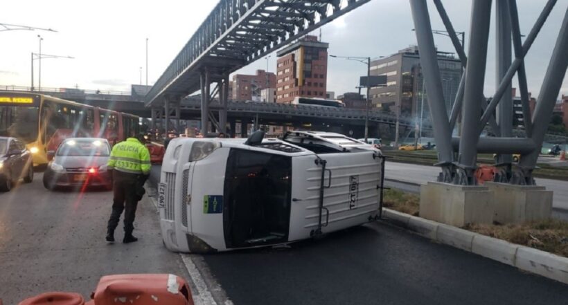 Accidente hoy en Bogotá en Autopista Norte se dio por camioneta