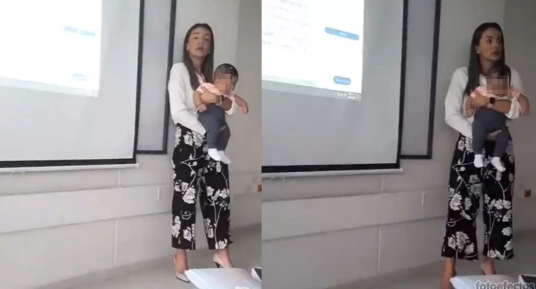 Una docente universitaria es viral en redes sociales por cuidar el bebé de una alumna para que ella pudiera prestar atención. Ocurrió en Bucaramanga.