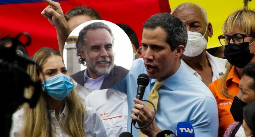 Fotos de Armando Benedetti y Juan Guaidó, en nota de Colombia y Venezuela pulla de Juan Guaidó contra Armando Benedetti por silencio.