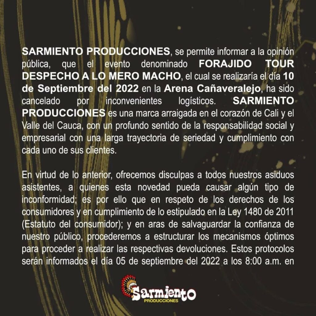 Sarmiento y Producciones Christian Nodal 