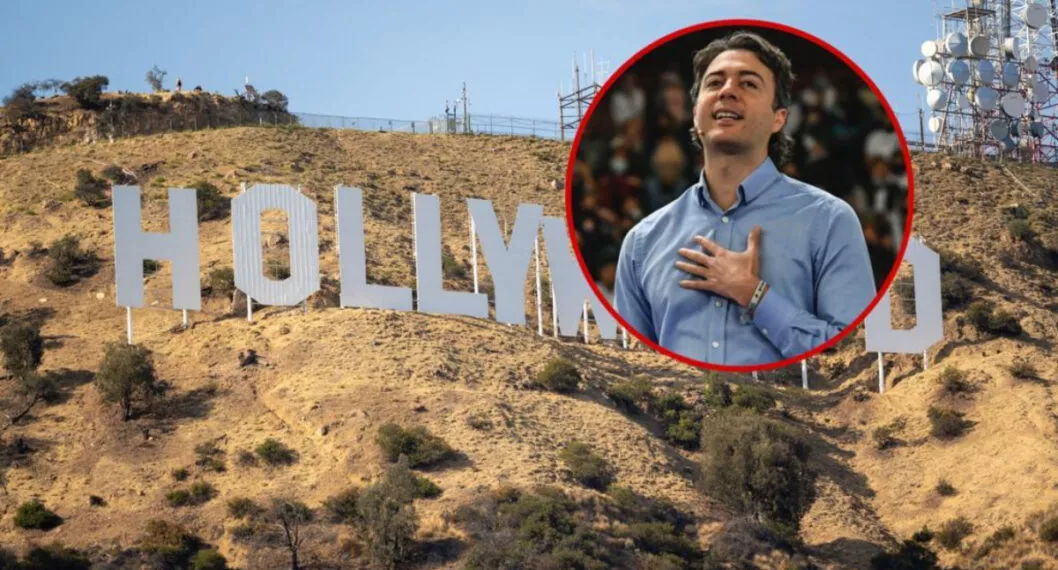 Foto del letrero de Hollywood, a propósito de la propuesta de Daniel Quintero para Medellín.