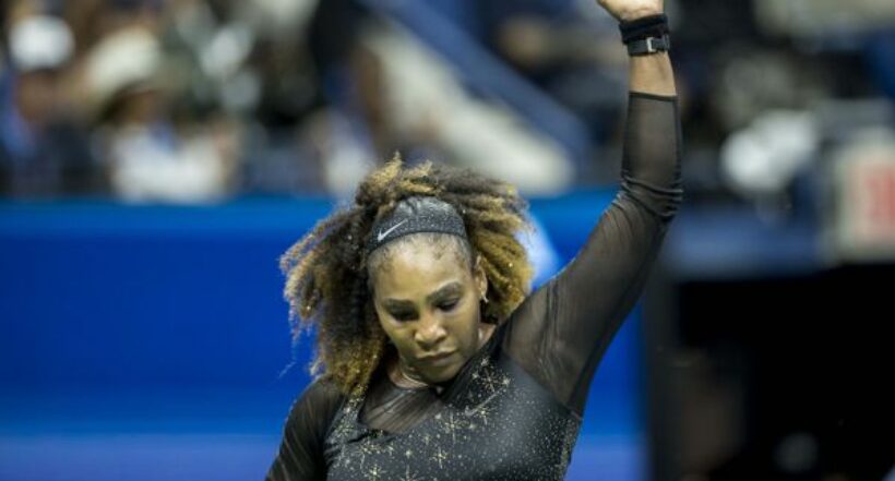 Imagen de Serena Williams que utilizó tenis con diamantes en el US Open