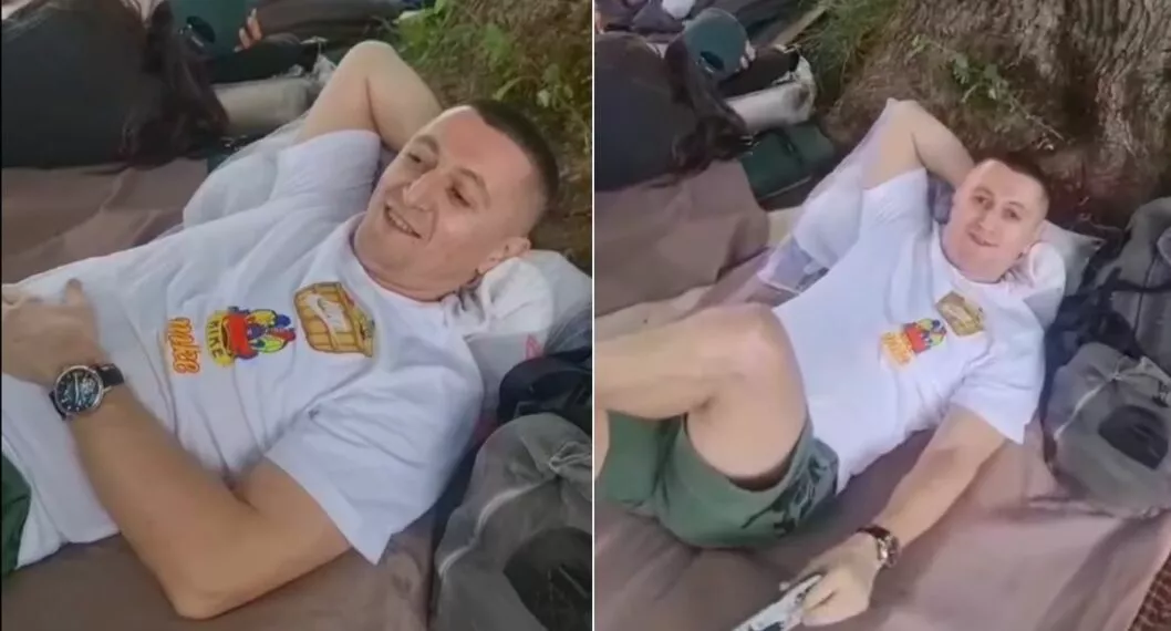 Fotos del hombre de Montenegro que ganó concurso por estar acostado y es viral.