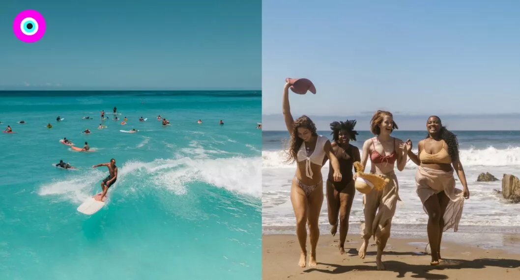 Imagen de personas de vacaciones a propósito que estudio confirma que ir a la playa hace a las personas más felices