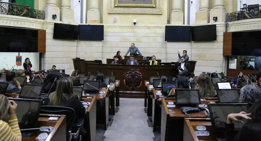 El hemiciclo del Senado de Colombia, donde partidos se declararon de gobierno y de oposición.