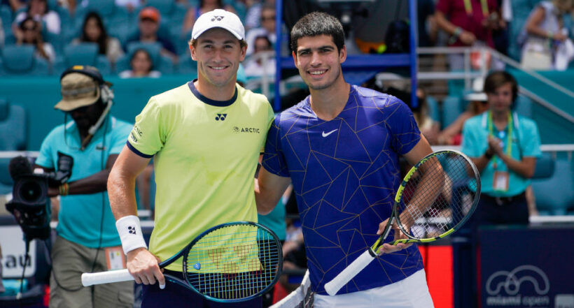 Casper Ruud y Carlos Alcaraz, finalistas del US Open 2022.