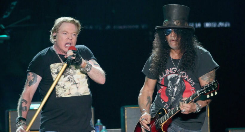 Axel Rose y Slash, de Guns N' Roses, que tocarán en Bogotá.