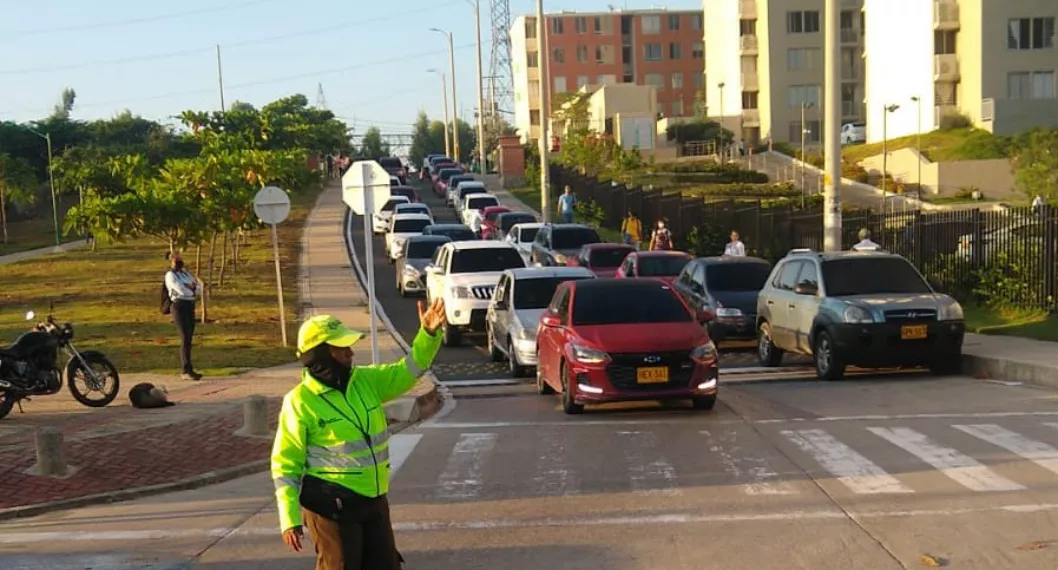 Imagen del tránsito, a propósito del pico y placa en Barranquilla para hoy 16 de septiembre ojo a los cierres viales