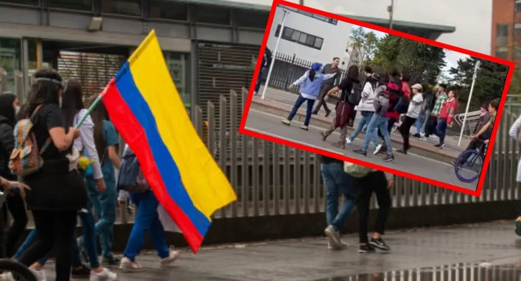 Manifestantes agredieron a joven durante jornada de protestas en Bogotá