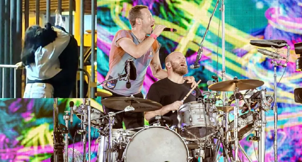 Foto de la banda Coldplay en concierto a propósito de un joven en Perú que fue estafado.