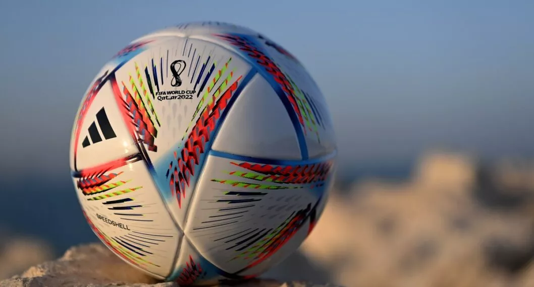 DOHA, QATAR - MARCH 31:  A photo illustration of a mini replica FIFA World Cup Qatar 2022 match ball ahead of the FIFA World Cup Qatar 2022 draw on March 31, 2022 in Doha, Qatar. (Photo by Shaun Botterill/Getty Images)