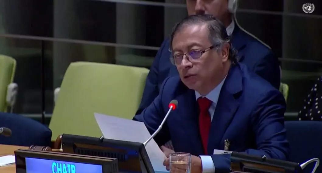 Gustavo Petro, durante su intervención de apertura en la ONU, el lunes 19 de septiembre.