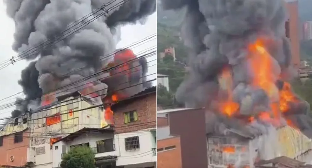 Incendio ocurrió en el municipio de Envigado (Antioquia); videos del incidente son virales en redes