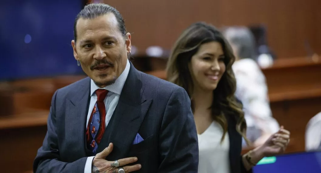 Johnny Depp junto a su abogada Camille Vásquez en el juicio contra Amber Heard ilustra nota sobre película que harán de esa situación
