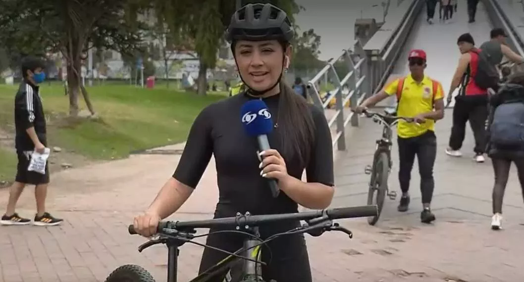 Foto de Tatiana Gordillo, en nota de Noticias Caracol: Tatiana Gordillo hizo parar a ciclista por varilla que tenía.