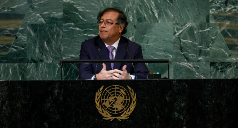 El presidente Gustavo Petro, en su intervención en la ONU.