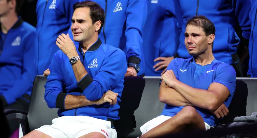 Rafael Nadal mostró su apoyo a Roger Federer en el día de su retirada y dijo que: "Se va una parte de mi vida por lo que es difícil".